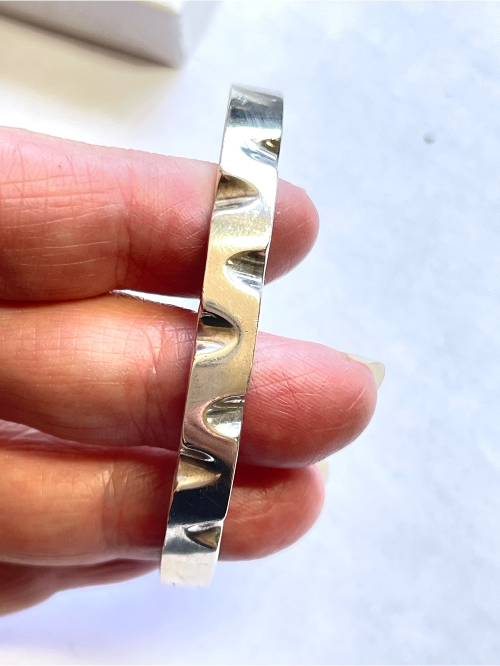 Vintage Taxco Sterling Silver Modernist Hinged Bangle Bracelet 21.42 g